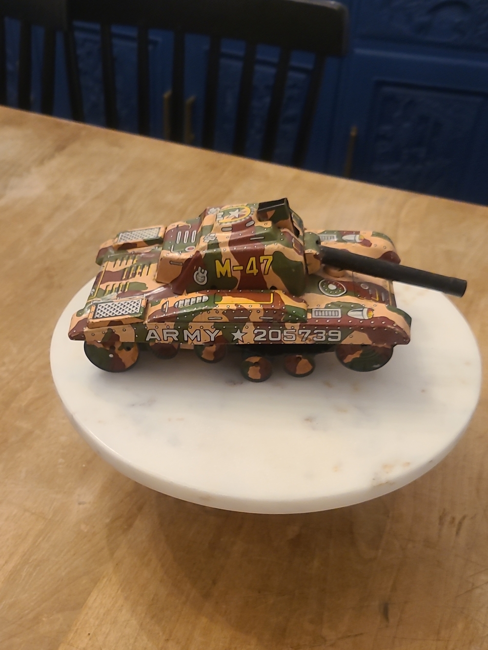 Vintage 1950s Linemar Tin Tank Toy M-47 Japan Display As-Is